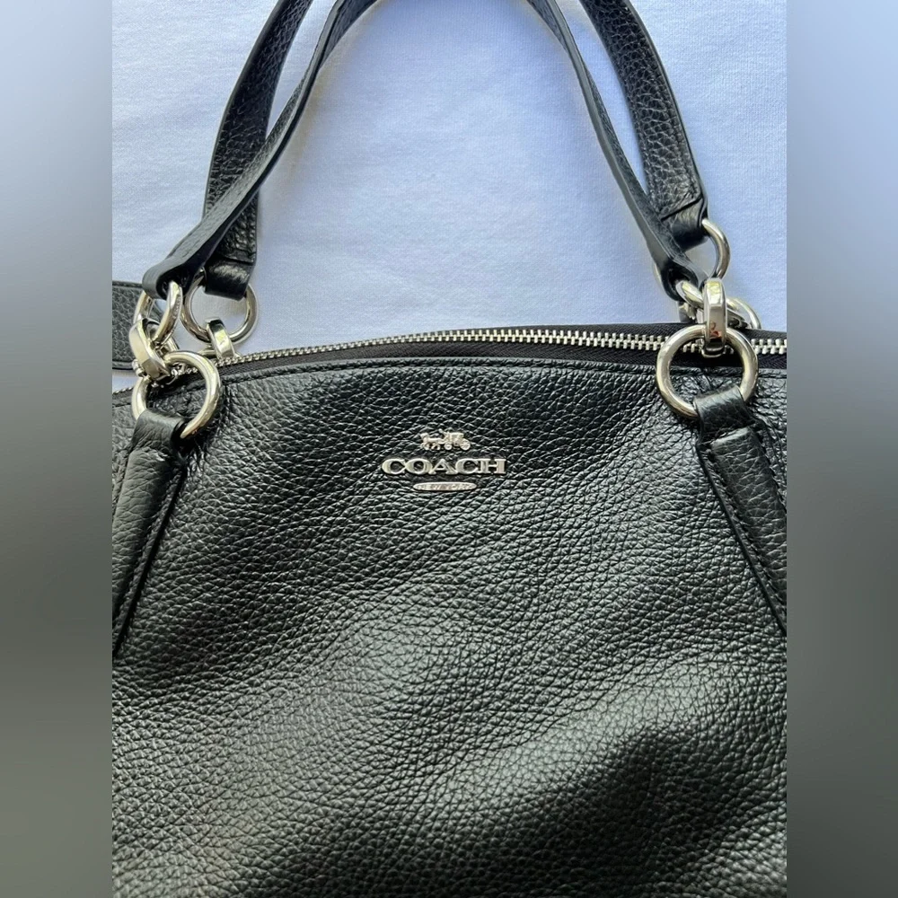 Coach Kelsey Black Leather Crossbody Purse - Picture 4 of 11